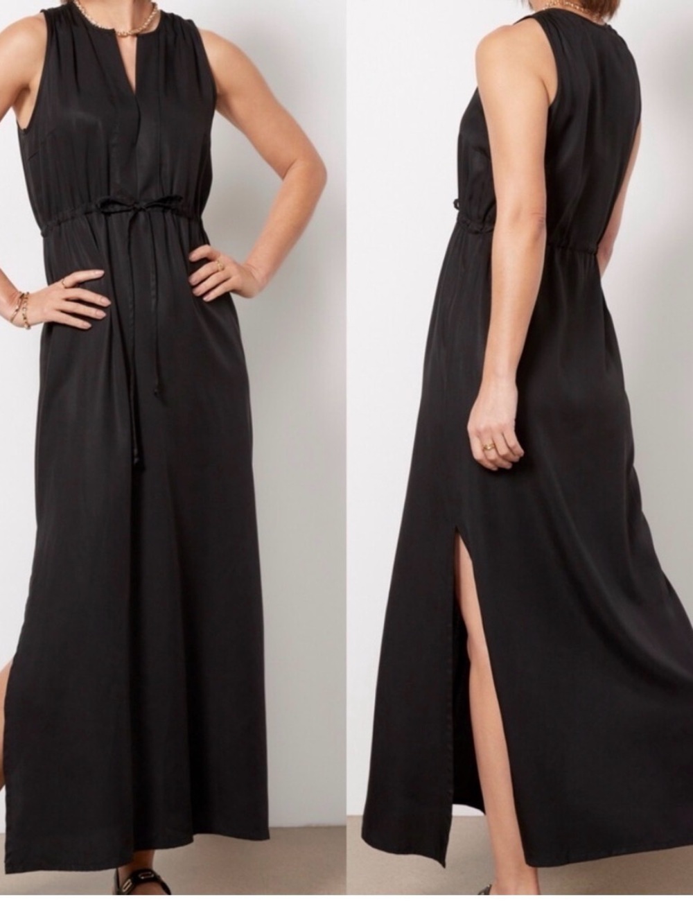 Emerson Fry Grecian Keyhole Black Tencil Maxi Dress SIZE 2